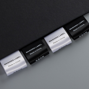 Etiqueta de cuidado de ropa impresa de tela de poliéster de alta calidad Etiqueta de lavado de advertencia de instrucciones de algodón Etiquetas de satén Etiqueta de cuidado de lavado - Product Image 4