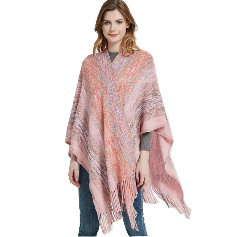 Hotsale High Quality Blanket Stoles Winter Shawl Plaid Pashmina Kashmir Long Thick Warm Scarf Cashmere Checked Print Poncho Cape