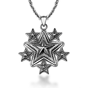 Collier avec pendentif étoile en acier inoxydable pour hommes et femmes, Design Vintage à cinq branches, bijoux cadeau SP590 - Product Image 1