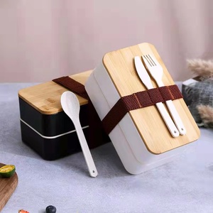 Wholesale Customized Portable Lunch Plastic Double layer Japanese Bento Box