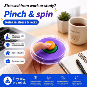 3D <b>Printed</b> Press to Spin Deformable Fidget Toy,Button Decompression Ball,Rotating Gyro Stress Relief Spinner Toy for Adults Kids - Product Image 6