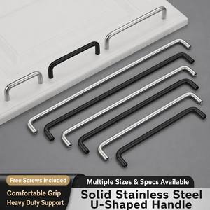 Manija Moderna en Forma de U de Acero Inoxidable Sólido, Herraje Resistente para Gabinetes, Cajones, Cajas Eléctricas y Maquinaria - Product Image 2