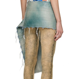 Mini-jupe en jean non extensible, mini-jupes en cuir et en jean pour femmes, sexy, vente chaude - Product Image 4