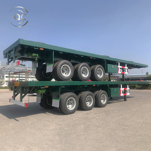 3 trục 60ft 20 tấn phẳng xe tải Trailer bán phẳng <span class=keywords><strong>container</strong></span> Trailer phẳng Trailer bán - Product Image 2