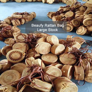 Purse Hobo Mini Tote tự nhiên mây Túi Handmade Vòng mây túi dệt tay bãi biển túi cho phụ nữ - Product Image 6