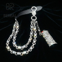 Ciondolo Portasigarette in Argento 925 con Moissanite Taglio Brillante Rotondo Stile Hip Hop, Gioielleria Fine da Uomo