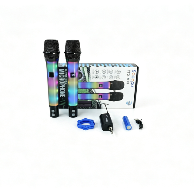 Best Price High Quality Handheld Wireless Dynamic Mic Rechargeable for Party Karaoke Wireless Microphone System with RGB