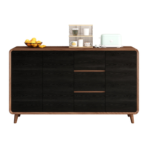 <span class=keywords><strong>Aparador</strong></span> de madera negro retro moderno, muebles de comedor de roble con cajones <span class=keywords><strong>para</strong></span> pasillo de entrada de cocina - Product Image 6
