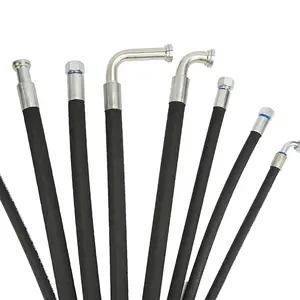 1/4" 3/8" 1/2" 3/4" 1" 2" Sae 100r1/r2 High Pressure Hydraulic Hose With Fitting Rubber Braided Flexible Hose Assembly
