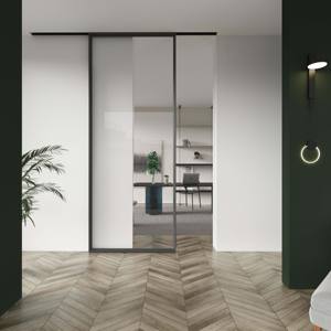 <span class=keywords><strong>Porte</strong></span> <span class=keywords><strong>coulissante</strong></span> en verre de style minimaliste moderne avec rail invisible Rail suspendu pour décoration intérieure et commerciale - Product Image 5