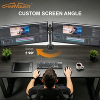 Nouveau support triple moniteur robuste pour écrans de 13 à 32 pouces, capacité de 10 kg, support de bureau en acier laminé à froid avec gestion des câbles