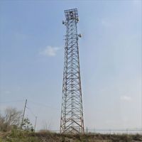 Torre de Telecomunicaciones Autoportante de Acero Angular de 4 Patas, Galvanizada por Inmersión en Caliente, para Montaje de Antenas de Microondas, 40m