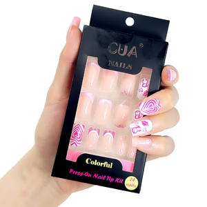 <span class=keywords><strong>Ongles</strong></span> à presser carrés courts préconçus en ABS Makeauty, 24 pièces en vrac, couverture complète, durables - Product Image 2
