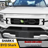 Ensemble d'emblèmes avant et arrière BYD Shark 6, logo en lettres de style guerrier en ABS noir, remplacement pour accessoires extérieurs de pick-up