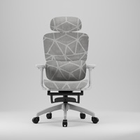 Chaise de bureau moderne en maille Hauteur réglable Design ergonomique Dossier à carreaux Siège creux Cadre en acier inoxydable Mousse Maison Longue assise