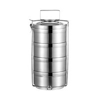Boîte à lunch Bento multicouche ronde en acier inoxydable 304 de haute qualité pour récipient alimentaire