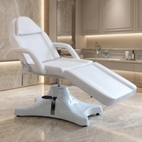 Table de massage pliable hydraulique pour salon de beauté, spa, traitement des cils, école, usage domestique, matelas en éponge haute densité, réglable