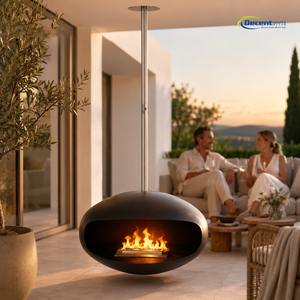 Caminetto a bioetanolo moderno sospeso a soffitto <span class=keywords><strong>per</strong></span> interni ed esterni, braciere in metallo <span class=keywords><strong>per</strong></span> l'arredamento della casa - Product Image 5
