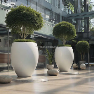 Декоративный цветочный горшок из стекловолокна от пола до потолка - Product Image 2