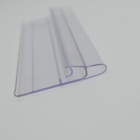 Étagère transparente en PVC Clip en plastique Étagère en PVC transparent Talker Prix Canal Étiquette Porte-étiquette de billet