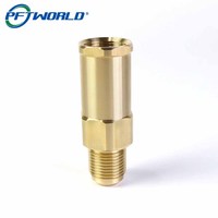 Adaptador de latón H59 torneado por CNC personalizado, acoplamiento de doble extremo OEM, unión mecanizada con paso central piloto hembra