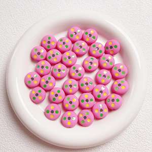 Mode Bubblegum 16mm forme ronde avec point boule lisse en plastique acrylique perles en vrac pour bijoux à bricoler soi-même matériaux de chaîne de téléphone - Product Image 5