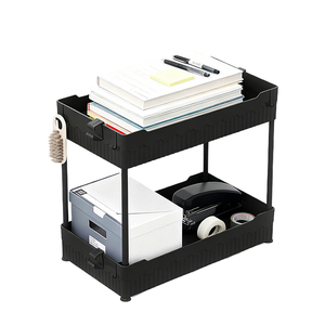 Gabinete de cocina y baño, organizador para debajo del fregadero, armario deslizante, organizador de cesta, cajón, estante de fregadero deslizante de 2 niveles - Product Image 1