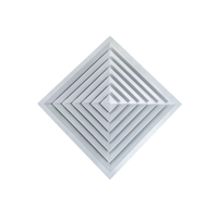 Diffuseur d'air de ventilation carré blanc en aluminium à montage au plafond, grille d'évacuation flexible, économie d'énergie, retour CVC