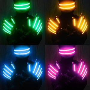 Guantes LED DAMAI con Luz Intermitente, Guantes Luminosos Negros Mágicos para Fiestas, Artículos de Fiesta, Halloween - Product Image 2