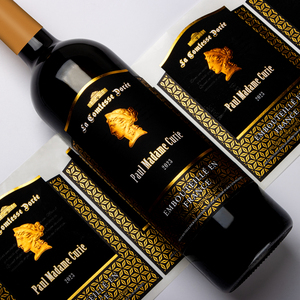 Papier d'art de texture écologique Impression personnalisée Embossd Feuille d'or Estampage Autocollants d'étiquette de bouteille de vin rouge pour <span class=keywords><strong>Whisky</strong></span> Champagne - Product Image 3