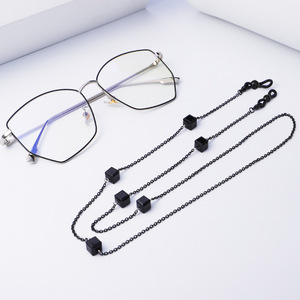 Autriche Bloc Noir Agate Cristal Femmes Métal Acier Inoxydable <span class=keywords><strong>Lunettes</strong></span> Spectacle Chaîne Sangle Titulaire, <span class=keywords><strong>Lunettes</strong></span> de Soleil Chaîne à <span class=keywords><strong>Tenir</strong></span> - Product Image 2