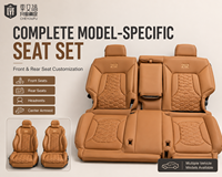 Nouvelles housses de siège auto de luxe sur mesure, design premium, en cuir perforé matelassé nid d'abeille, modèle spécifique, ensemble complet, OEM ODM