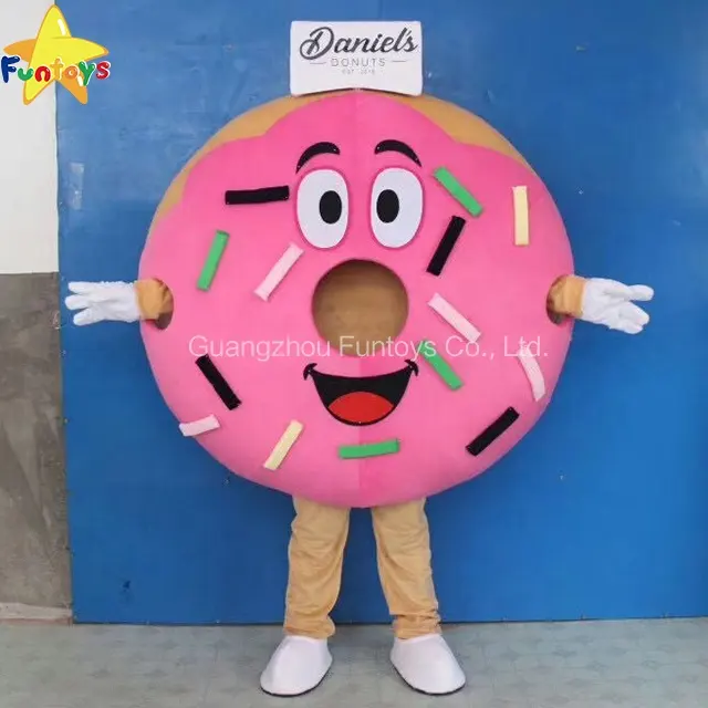 Funtoys Ce Chocolade Koekjes Pop Roze Donut Crème Mascot Kostuum Halloween Verjaardagsfeestje Cartoon Kleding Cosplay