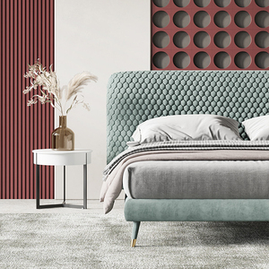Lujo moderno <span class=keywords><strong>Italia</strong></span> nueva cama de terciopelo personalizada Reyes queen size marco camas para muebles de dormitorio fabricante diseño casa Villa China - Product Image 6