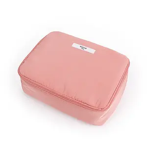 Large Wrinkle-resistant Waterproof Memory Fabric Storage Makeup Bag Travel Portable Compact Storage Bags For Cosmetic