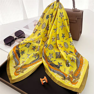 2025 Fashion musim semi musim panas wanita cetakan bunga pantai panjang tabir surya sifon syal sutra syal - Product Image 1