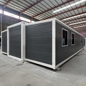 Maison conteneur moderne préfabriquée en bois Maison mobile de luxe pliable et extensible de 40 pieds, 3 chambres à coucher 2 salles de bain Vente d'énergie solaire - Product Image 4