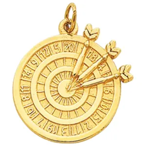 Manufacturer fashion jewelry customized 18k yellow gold plated 20mm dart pendant