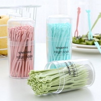 Fourchettes à fruits jetables en plastique pour la maison, vente en gros, qualité alimentaire PS, mini-fourchettes à dessert, pics à fruits, ensemble moderne et minimaliste pour les fêtes