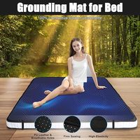 Tapis de mise à la terre pour lit, coussin de mise à la terre pour un meilleur sommeil, soulagement de la douleur et du stress, en fibre de carbone conductrice avec cordon