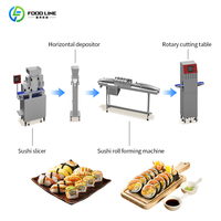 Ligne de production de rouleaux de sushi Maki, machine à former, rouler et couper les feuilles de riz