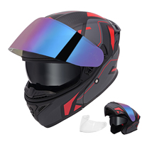 Casque de moto personnalisé à double visière Casque rabattable de haute qualité, approuvé DOT pour adultes femmes hommes
