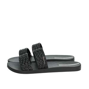Sandales plates Ipanema pour femmes, noires, à lanières tressées - Product Image 1