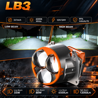 Promotion : Projecteur de phare LED Bi-LED triple faisceau de 3 pouces avec lentille laser pour la rénovation de phares automobiles