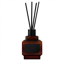Ensemble diffuseur d'objets Hetras (parfum Cactus) sans alcool, en verre artisanal, rectangulaire, pour parfumer la maison |   Lot de 2 (6,7 fl.oz Reed)
