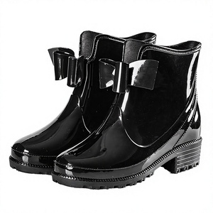 Botas de Lluvia Impermeables para Mujer, Color Sólido, con Hebilla Decorativa, Elegantes, Casuales, Antideslizantes y de Suela Gruesa - Product Image 2