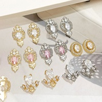 Breloques de luxe en zircon pour ongles, ornements brillants de haute qualité pour nail art, accessoires de bijoux en cristal de luxe pour ongles