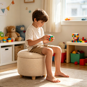 Sgabello Multifunzionale Creativo per Bambini, Carino e Rotondo, Divanetto per Bambini, Arredamento per Bambini - Product Image 1