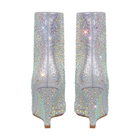 Bottes brillantes en cristal et strass pour femmes, chaussures à talons compensés de styliste, chaussures personnalisées, prix du fabricant
