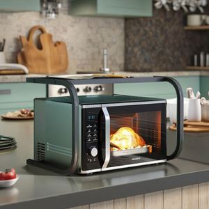 Customize Single-Tier Kitchen Storage Rack Fixed Carbon Steel Microwave Oven Rack Simple Countertop <b>Shelf</b> Stand - Product Image 3